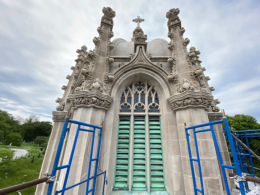 Green-Wood Historic Chapel exterior under construction